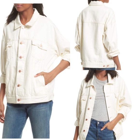 oversized white denim jacket